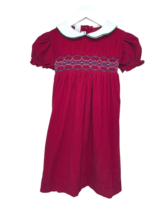 Silly Goose Other - Vintage Silly Goose Hand Smocked Corduroy Dress with Peter Pan Collar Girls 5